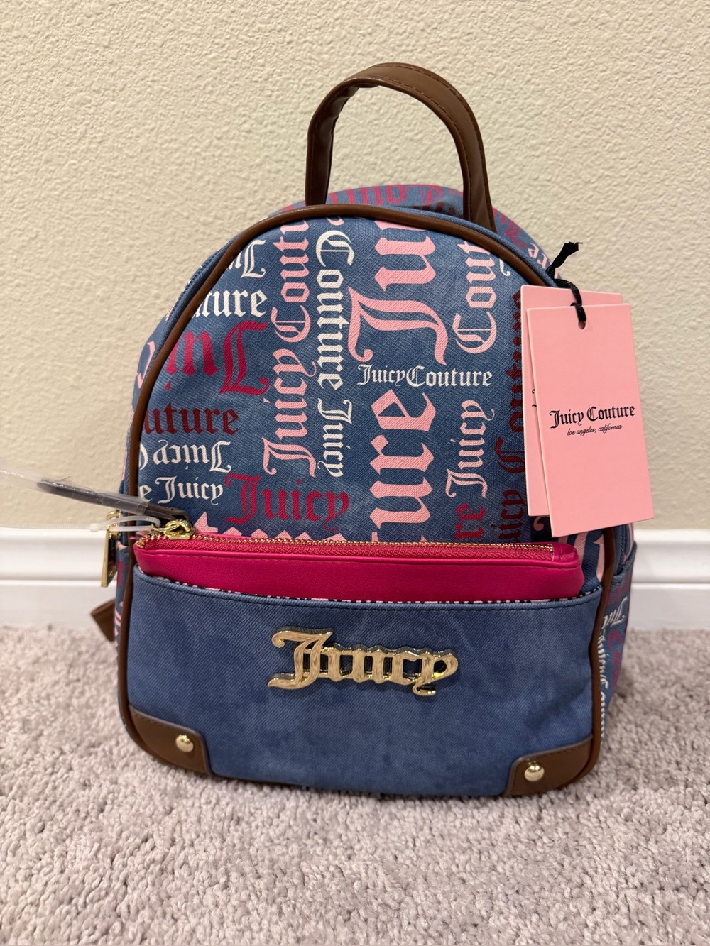 NWT JUICY COUTURE Denim Logo Backpack